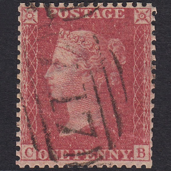 GB QV 1857 1d Rose-Red Plate 49 SG40-C10(1) CB GU Slough 717
