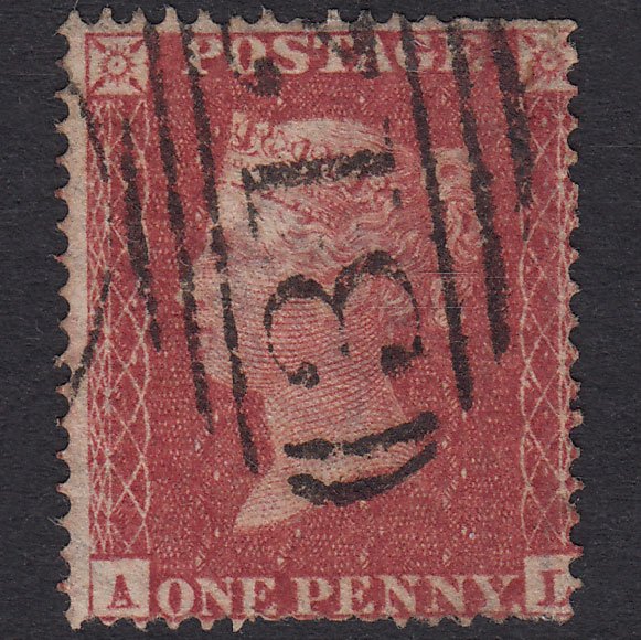 GB QV 1857 1d Rose-Red Plate 36 SG36-C11 AL GU Gloucester 312