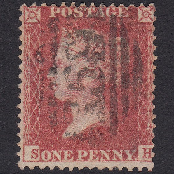 GB QV 1857 1d Rose-Red Plate 48 SG40-C10(1) SH FU Chard 159