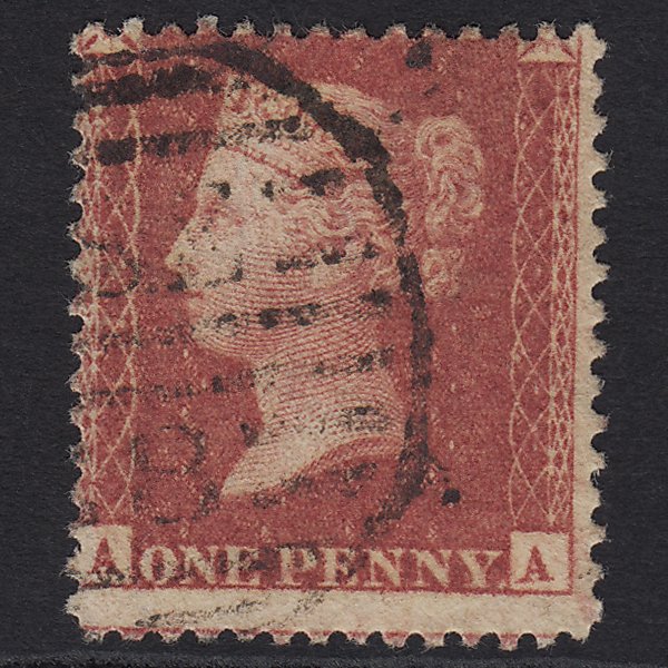 GB QV 1857 1d Rose-red SG40-C10(1) AA FU London D&S SE8