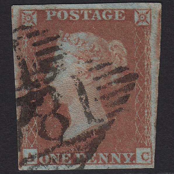 GB QV 1841 1d (Plate 102) SG8-B1(1) AC FU Dublin 186 4M Missing Imprimatur