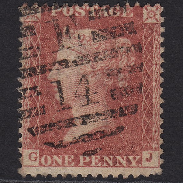 GB QV 1861 1d Rose-red Plate R16 SGC13(3) GJ GU London D&S E14