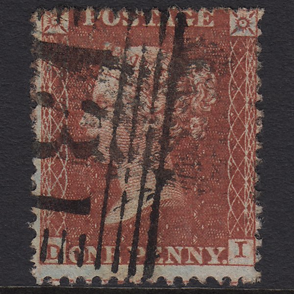 GB QV 1855 1d Red-brown (Plate 12) SGC6(1) DI GU Edinburgh 131