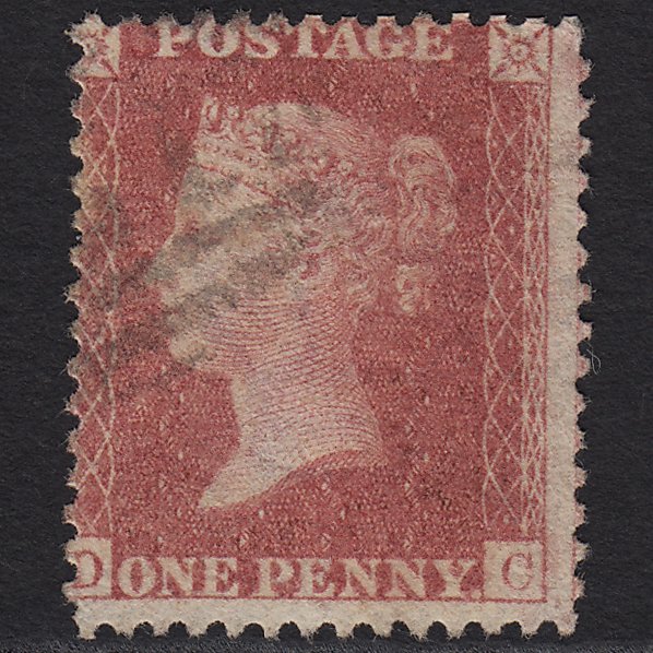 GB QV 1857 1d Rose-red (Plate 39) SG40-C10(1) DC GU Light Cancel Misperf