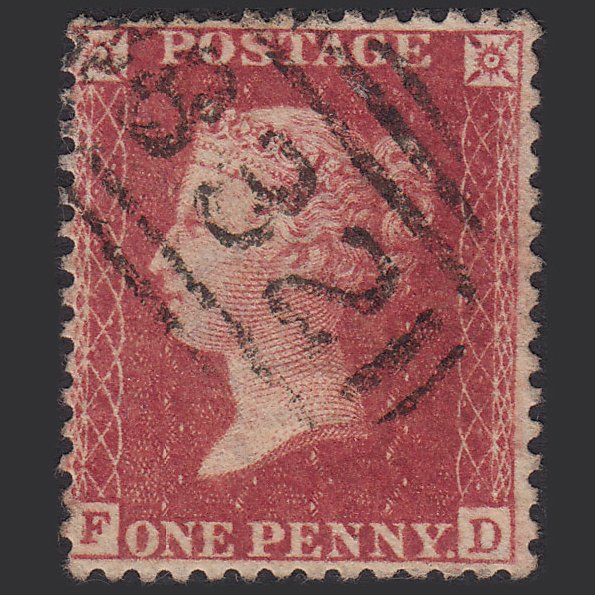 GB QV 1857 1d Rose-red (Plate 47) SG40-C10(1) FD FU Wallingford 832
