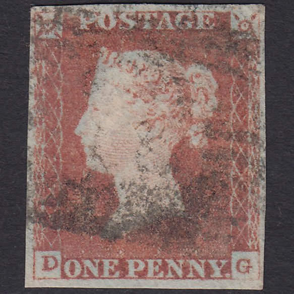 GB QV 1841 1d Red-brown (Plate 80) SG8-B1(1) DG FU 4 Margins Scotland