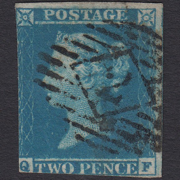 GB QV 1841 2d Blue (Plate 3) SG14-E1(2) QF GU London IS 2