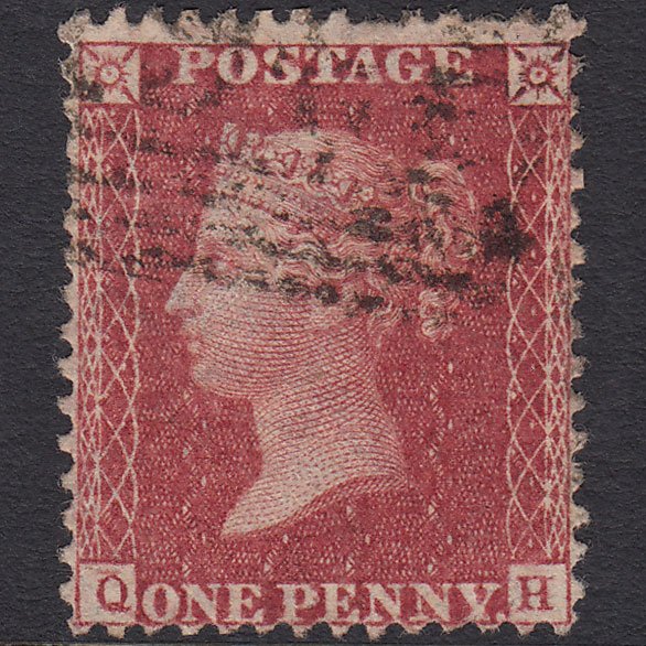 GB QV 1857 1d Deep Rose-red (Plate 57) SG41-C10(4) QH FU
