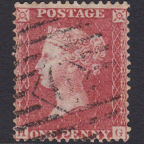 GB QV 1857 1d Rose-red (Plate 46) SG40-C10(1) HG GU London IS Cancel