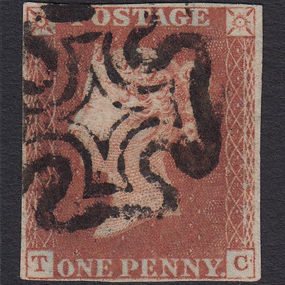 GB QV 1841 1d Red-brown (Plate 20) SG8-B1(1) Constant Variety TC GU 4M MX