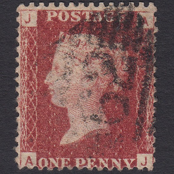 GB QV 1864 1d Lake-red (Plate 100) SG44-G1(2) AJ FU Belfast 62
