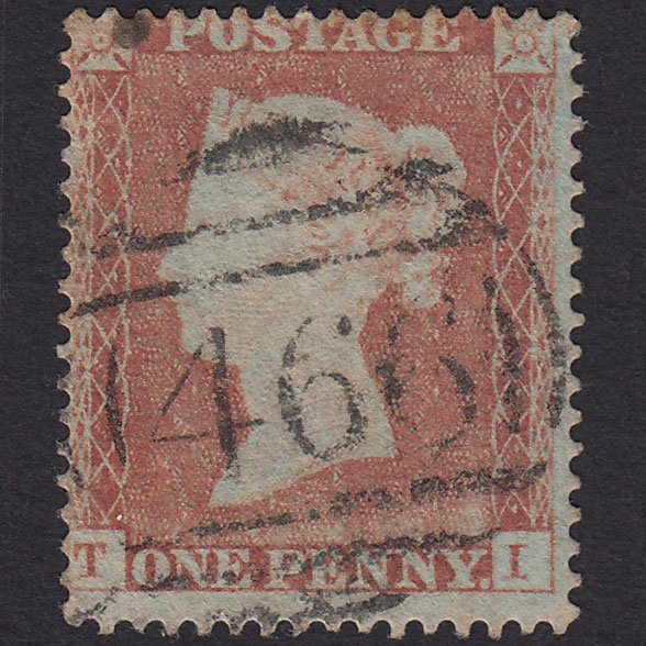GB QV 1854 1d (Plate 166) SG17-C1(1) TI GU Liverpool 466 CDS Very Worn Imp