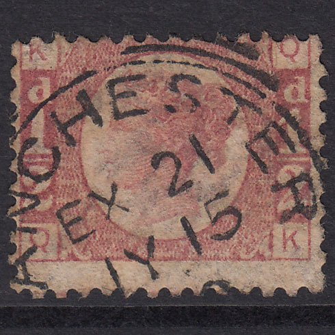 GB QV 1870 1/2d (Plate 15) SG49-G4 QK GU Manchester 498 Squared Circle Cancel