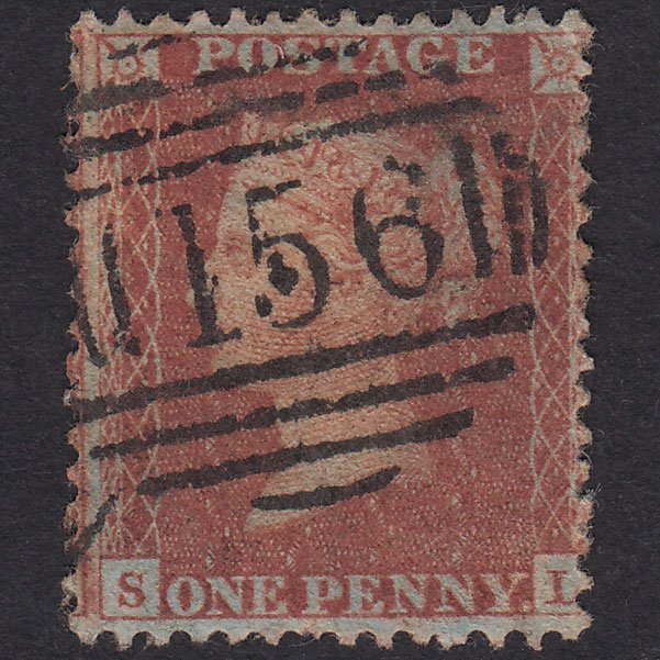 GB QV 1856 1d Red-Brown Plate 36 SG29-C8(1) SL FU Cork 156 Irish Spoon