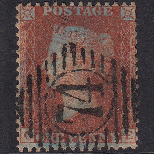 GB QV 1856 1d Red-Brown Plate 42 SG29-C8(1) CE GU London D&S 74