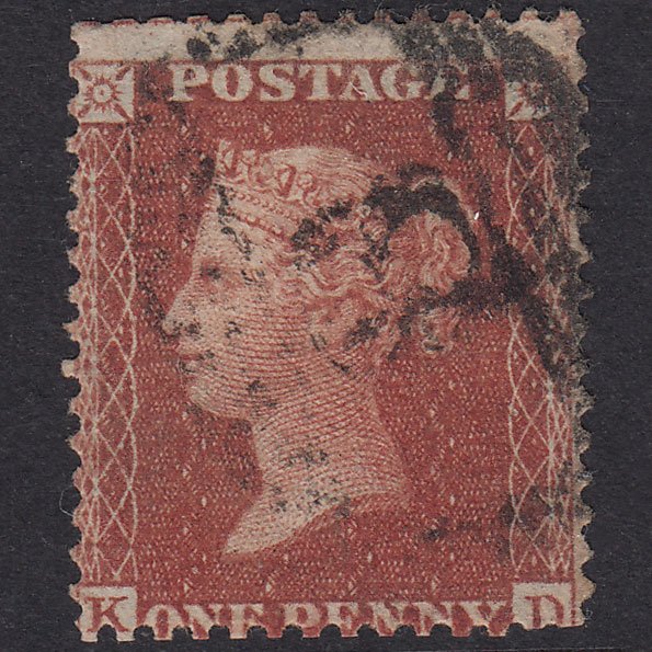 GB QV 1856 1d Red-Brown Plate 34 SG29-C8(1) KD GU