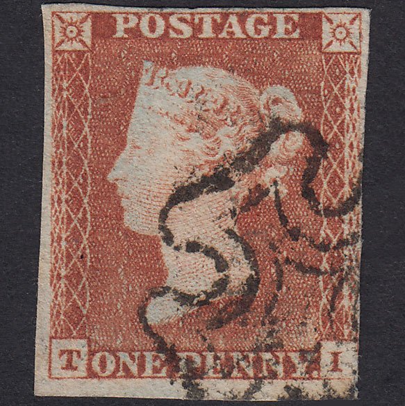 GB QV 1841 1d Plate 22 SG9-B1(3) TI FU Missing Imprimatur Nr 4M MX
