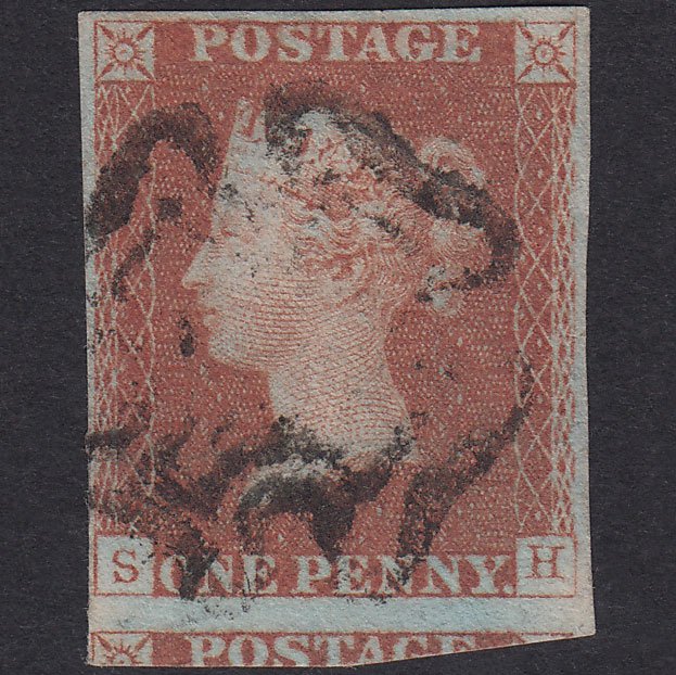 GB QV 1841 1d Red-Brown Plate 22 SG8-B1(1) SH FU Missing Imprimatur 4M MX