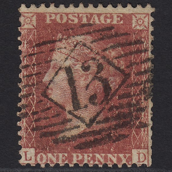 GB QV 1857 1d Rose-red (Plate 56) SG40-C10(1) LD GU London IS 13