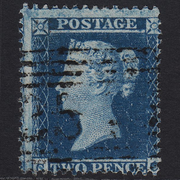 GB QV 1855 2d Blue (Plate 4) SG23-F2 CC FU in Scotland