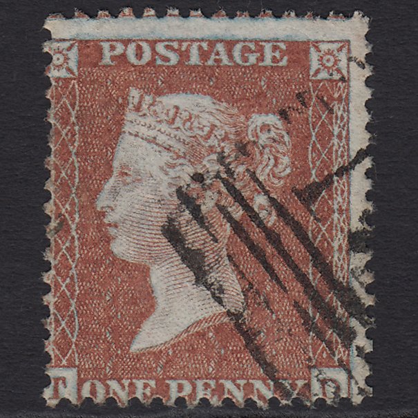 GB QV 1855 1d Red-brown (Plate 1) SGC6(1) TD FU Scotland