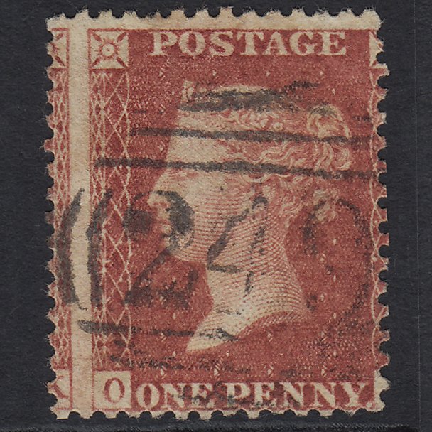 GB QV 1857 1d Rose-red (Plate 47) SG40-C10(1) OL GU Devizes 249 Large Misperf
