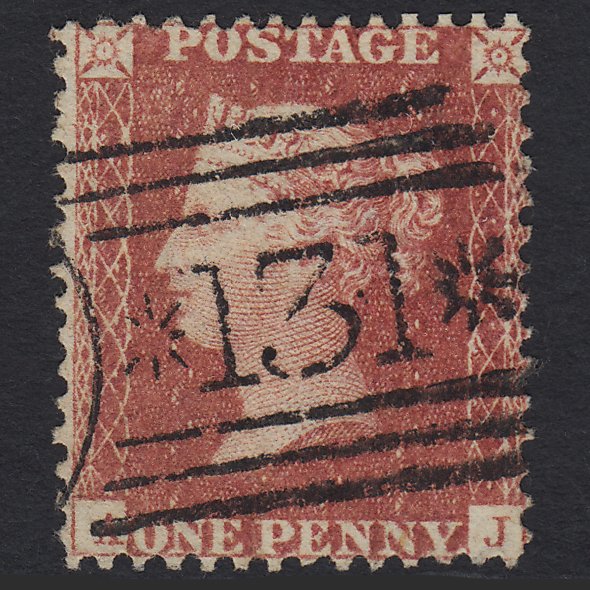 GB QV 1857 1d Rose-red SG40-C10(1) AJ VFU Miss Imprimatur Edinburgh 131
