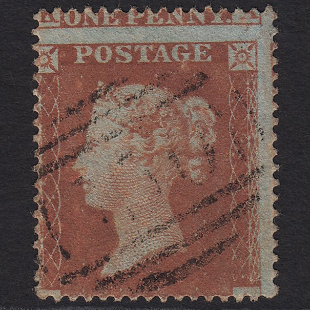 GB QV 1854 1d (Plate 191) SG17-C1(1) KA GU Light Cancel Large Misperf