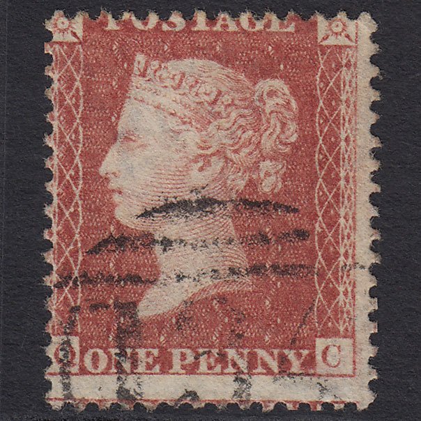 GB QV 1857 1d Rose-red (Plate 59) SG40-C10(1) QC FU Bristol 134 Misperf