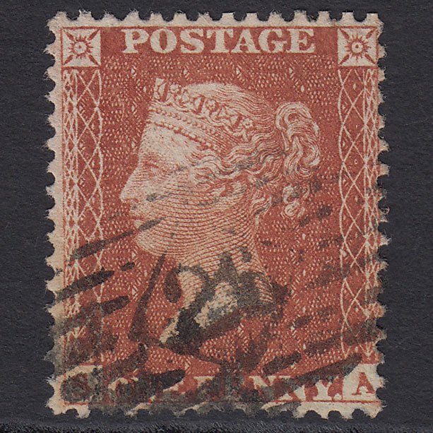 GB QV 1855 1d Red-brown (Plate 14) SG24-C3(1) SA FU London IS Cancel