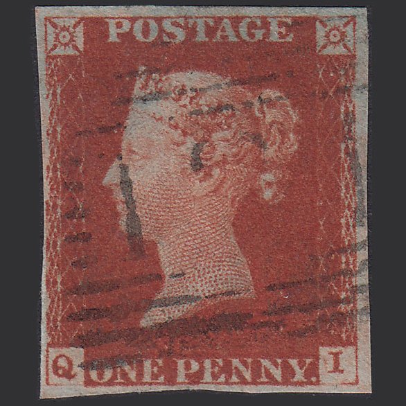GB QV 1841 1d Deep Red-brown (Plate 67) SG10-B1(4) QI VFU 4M Edinburgh 131