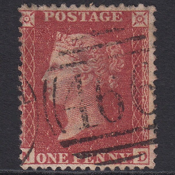 GB QV 1857 1d Rose-red (Plate 47) SG40-C10(1) ND FU Liverpool 466
