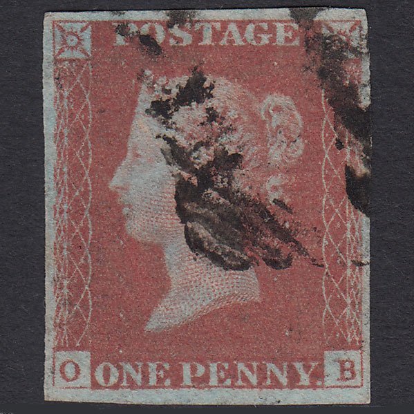 GB QV 1841 1d Red-brown (Plate 83) SG8-B1(1) OB VFU 4 Margins Ireland