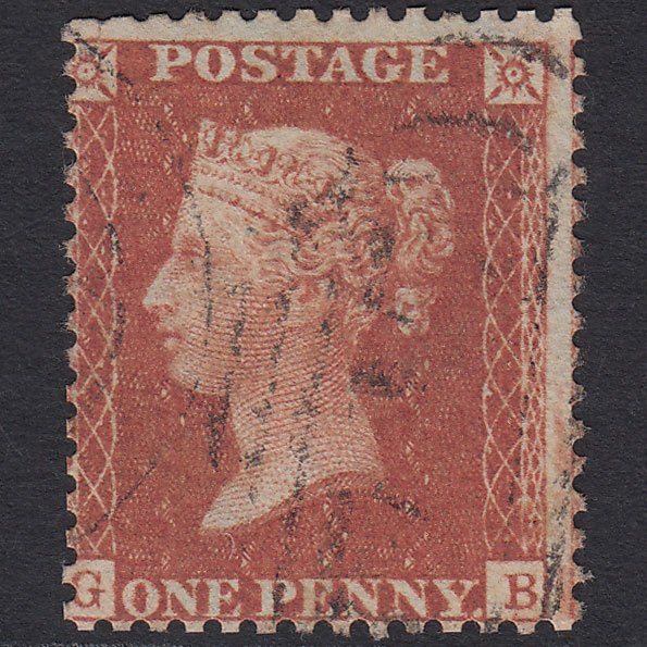 GB QV 1856 1d Red-brown (Plate 27) SG29-C8(1) GB GU Slough 717