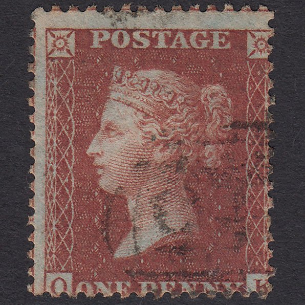 GB QV 1856 1d Red-brown (Plate 38) SG29-C8(1) OK GU Misperf