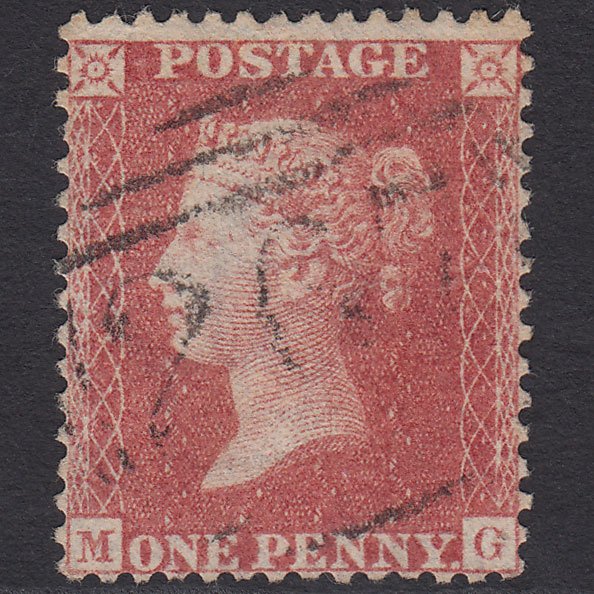 GB QV 1857 1d Rose-Red Transitional (Plate 48) SGC9A(3) MG FU Durham 267