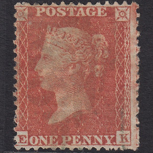 GB QV 1855 1d Red-brown (Plate 4) SG24-C3(1) EK FU Light Cancel Misperf