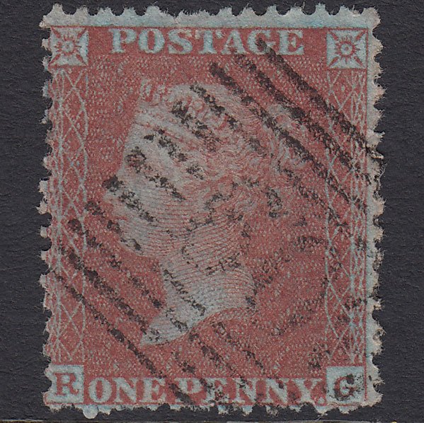 GB QV 1855 1d DP Red-brown (Plate 19) SG24a-c3(2) RG GU Stonehaven 309 Tear