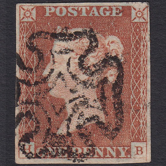 GB QV 1841 1d Pale Red-brown (Plate 27) SG9-B1(3) HB GU 4 Margins MX