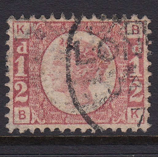 GB QV 1870 1/2d Rose (Plate 12) SG49-G4 BK FU CDS Cancel Very Well Centred