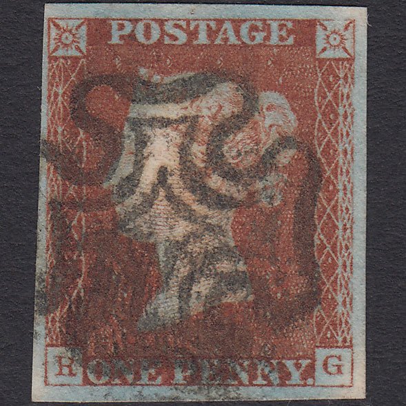 GB QV 1841 1d Red-brown (Plate 25) SG8-B1(1) RG FU 4 Margins Maltese Cross