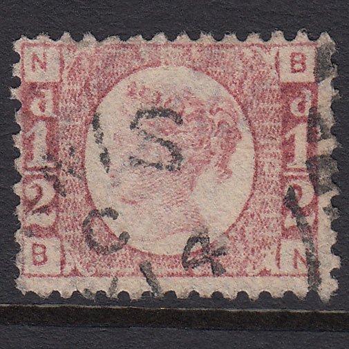 GB QV 1870 1/2d Rose-red (Plate 13) SG48-G4 BN GU CDS Cancel