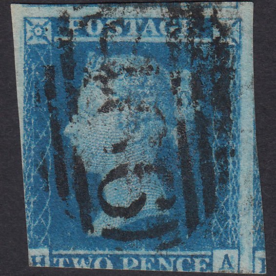 GB QV 1841 2d Blue (Plate 3) SG14-E1(2) HA GU Liverpool 466