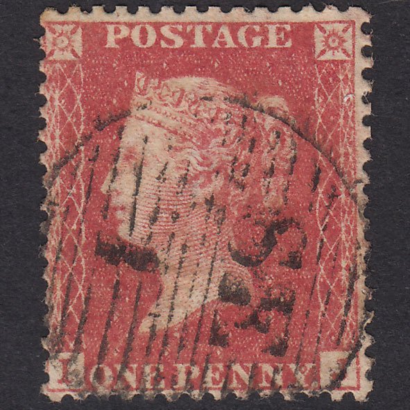 GB QV 1857 1d Rose Transitional Pl 36 SGC9A(2) IJ GU London D&S Se1
