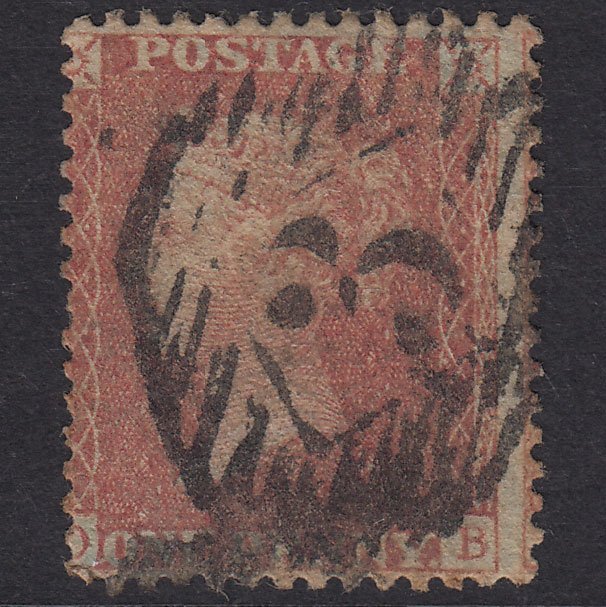 GB QV 1856 1d Red-Brown Plate 42 SG29-C8(1) OB GU London Is 3