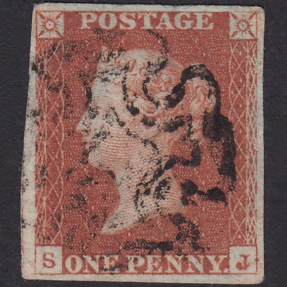 GB QV 1841 1d Pl 22 SG8-B1(1) Const Var SJ GU Missing Imprimatur 4M MX