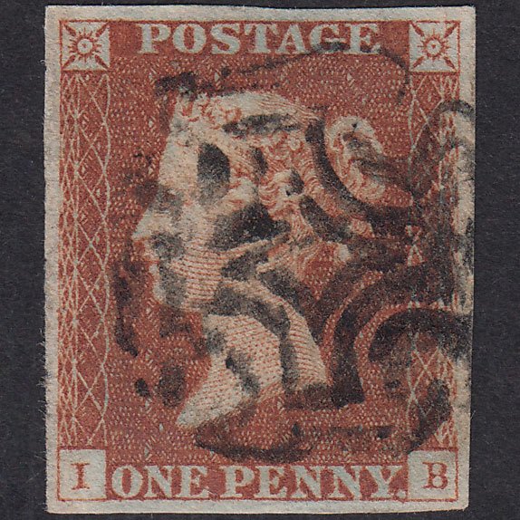 GB QV 1841 1d Red-Brown Pl 22 SG8-B1(1) IB VFU Missing Imprimatur 4M MX