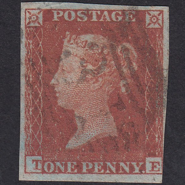 GB QV 1841 1d Red-Brown Plate 150 SG8-B2(1) TE GU Nr 4M Edinburgh 131