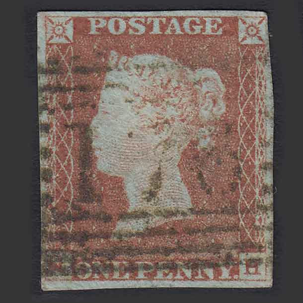 GB QV 1841 1d Red-brown (Plate 80) SG8-B1(1) QH GU Brown Helensburgh 176 nr 4M