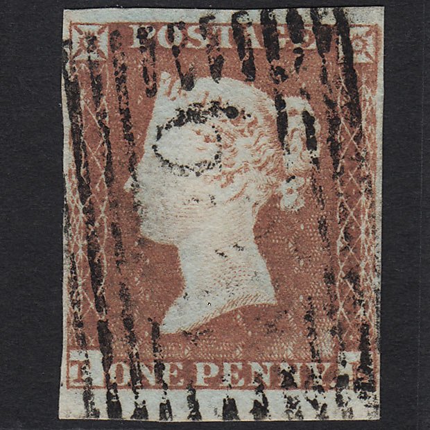 GB QV 1841 1d Pale Red-brown (Plate 87) SG9-B1(3) TE FU in Scotland 4M